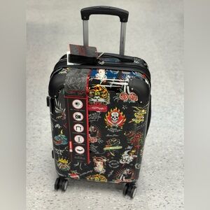 Ed Hardy Black Graphic luggage carry on 10”